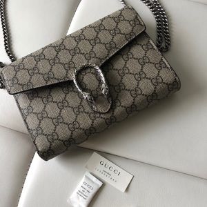 Gucci Dionysus chain wallet GG supreme